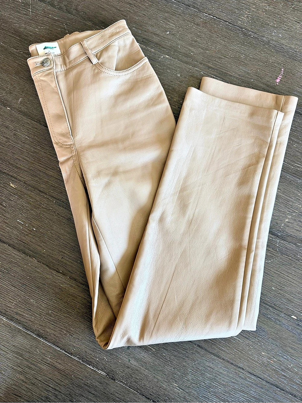 Wilfred by Aritzia Leather Straight Leg Pants Size 00